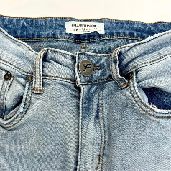 One Teaspoon SPRAY ONS Hell-cat High Waist Skinny Jeans Distressed Size 26 - Picture 7 of 11